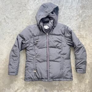 MARVIN RICHARDS Black Down Puffer Jacket Winter Coat Hooded Fleece Lined Small